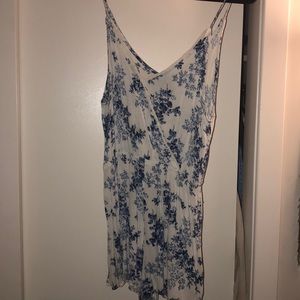 Blue and white romper